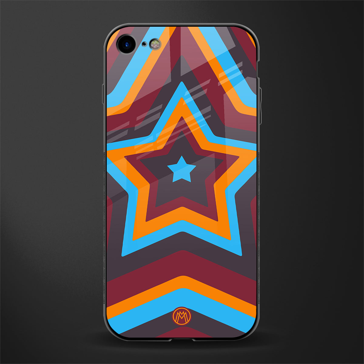 y2k red blue stars glass case for iphone 8 image