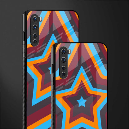y2k red blue stars glass case for oneplus nord ac2001 image-2