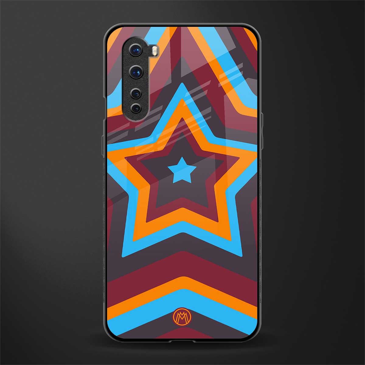 y2k red blue stars glass case for oneplus nord ac2001 image