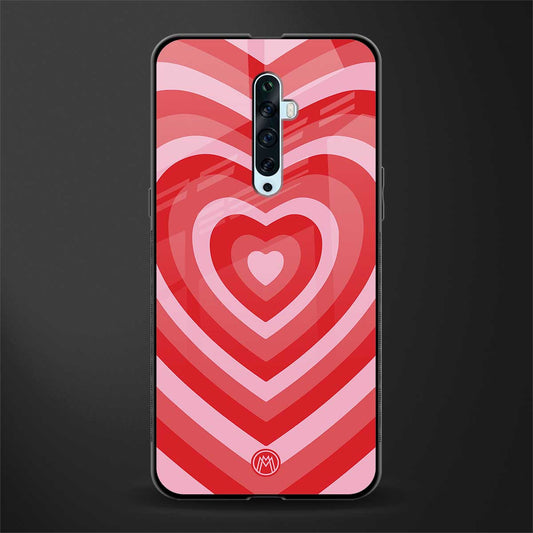 y2k red hearts aesthetic glass case for oppo reno 2f image