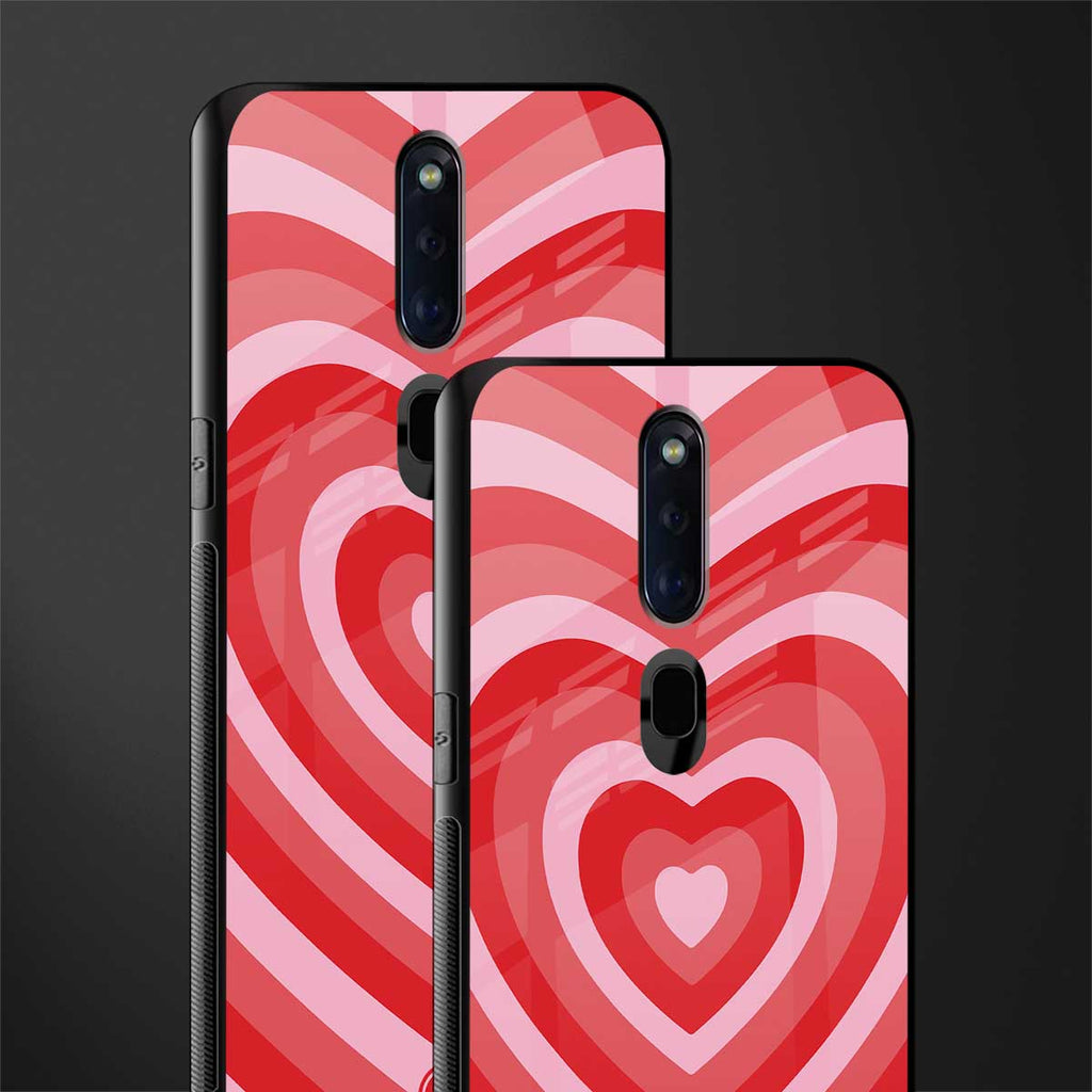 y2k red hearts aesthetic glass case for oppo f11 pro image-2