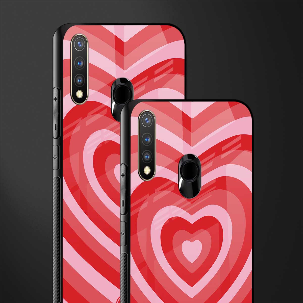 y2k red hearts aesthetic glass case for vivo y19 image-2