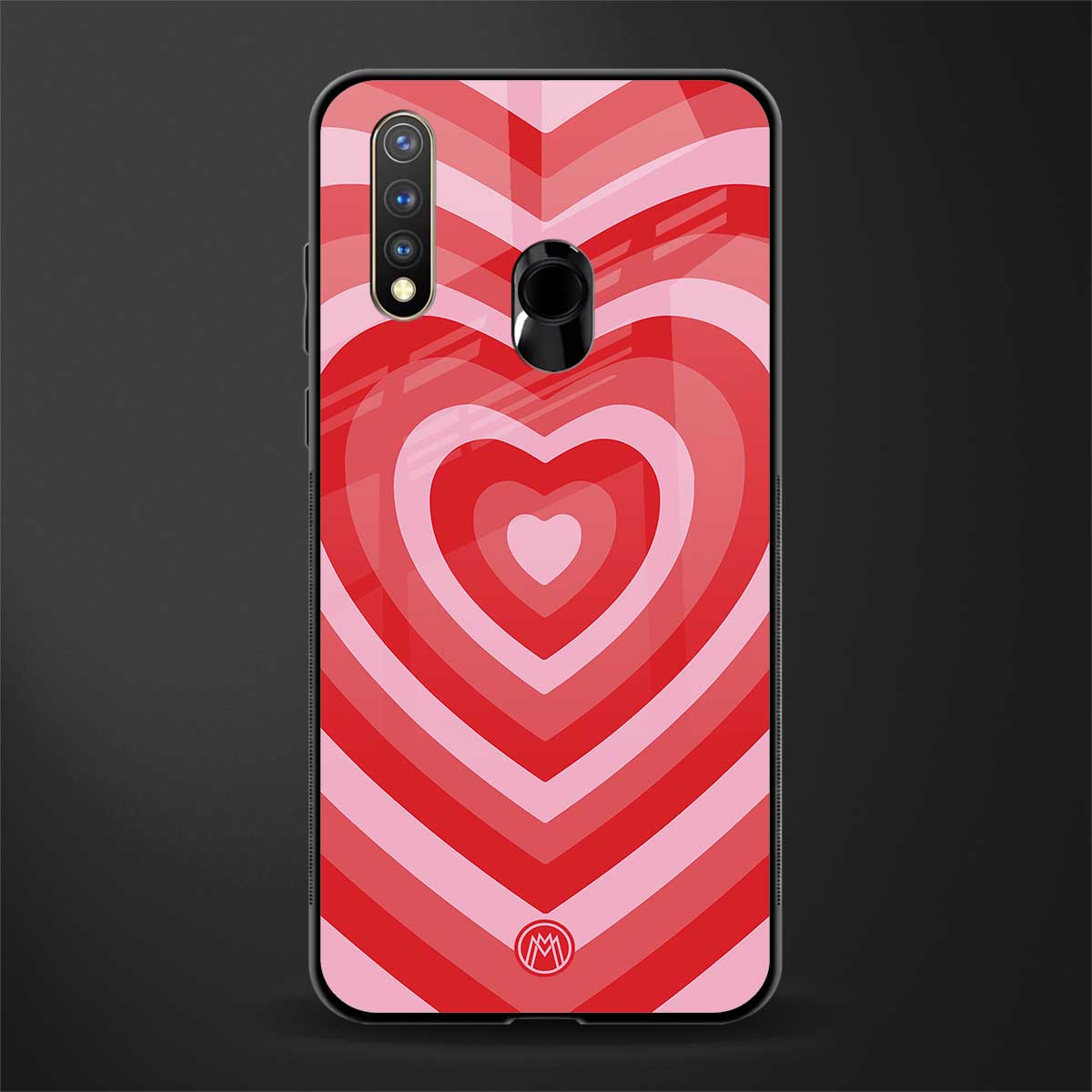 y2k red hearts aesthetic glass case for vivo u20 image
