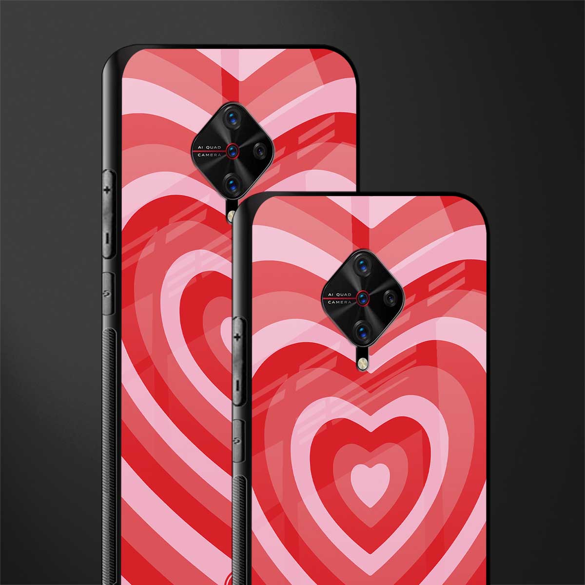 y2k red hearts aesthetic glass case for vivo s1 pro image-2