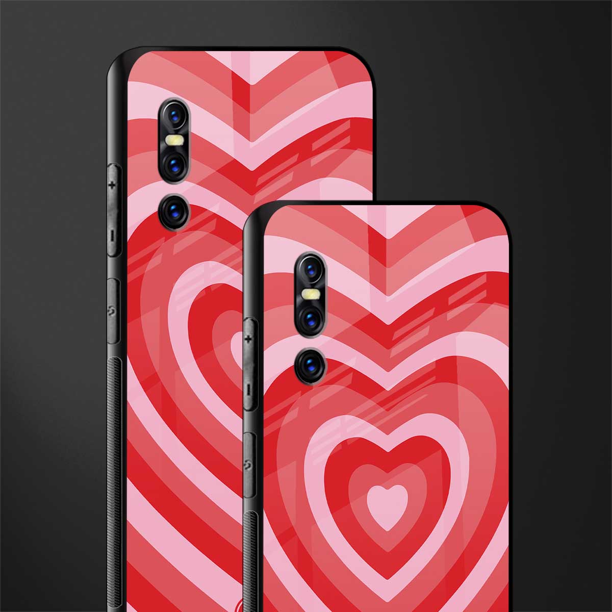 y2k red hearts aesthetic glass case for vivo v15 pro image-2