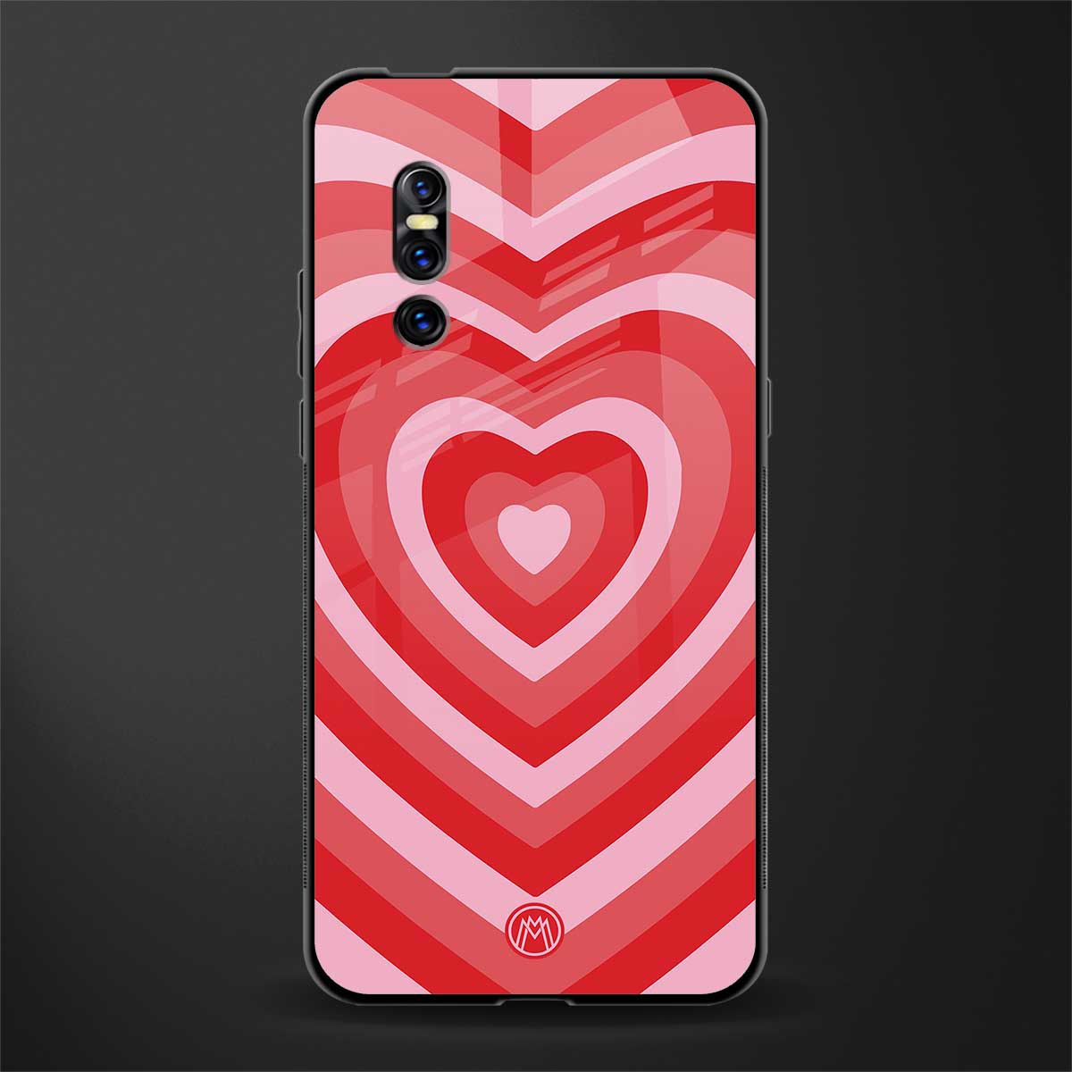 y2k red hearts aesthetic glass case for vivo v15 pro image