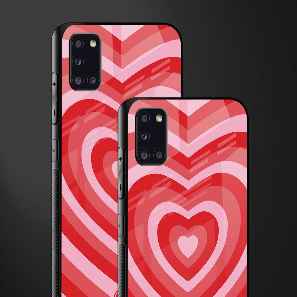 y2k red hearts aesthetic glass case for samsung galaxy a31 image-2