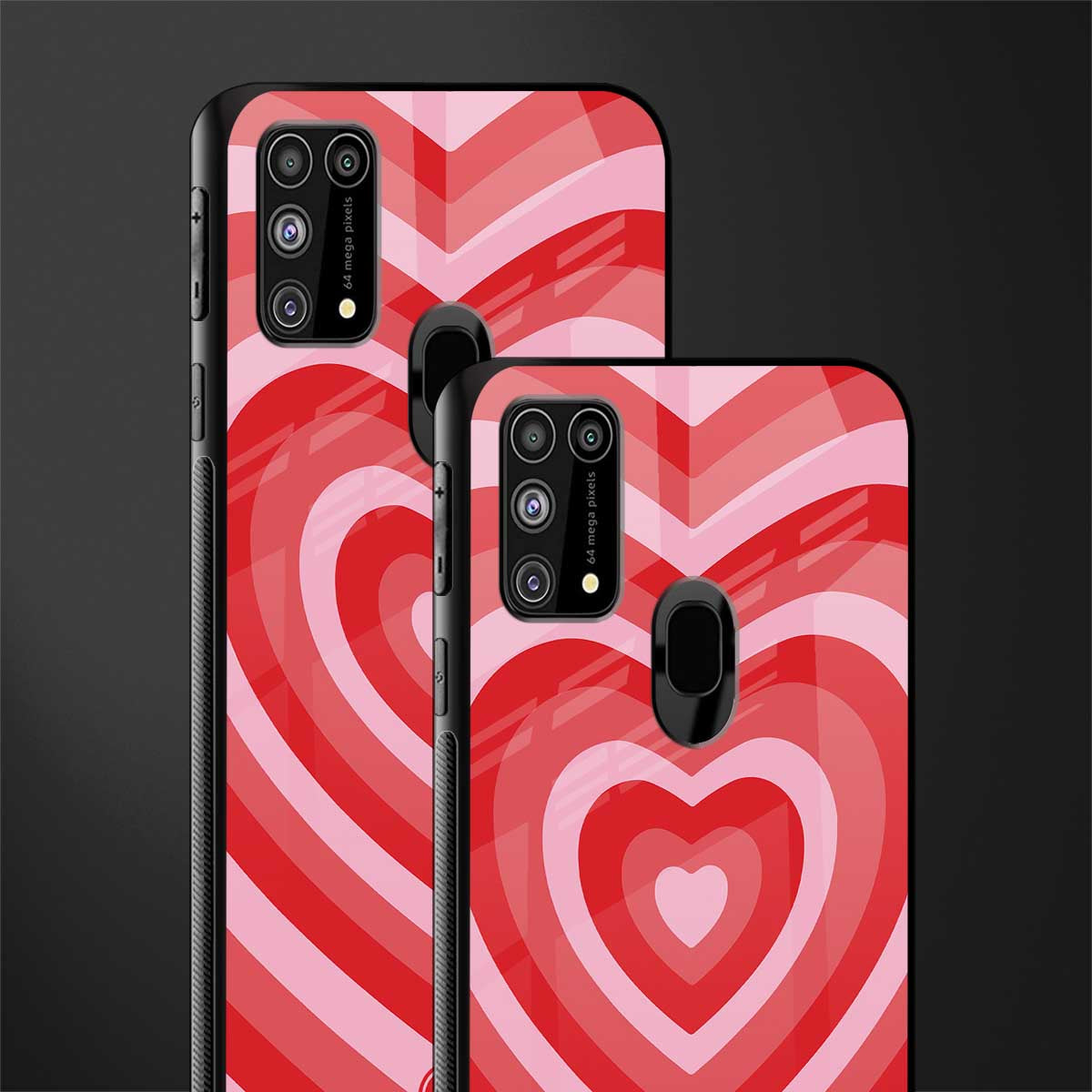 y2k red hearts aesthetic glass case for samsung galaxy m31 image-2