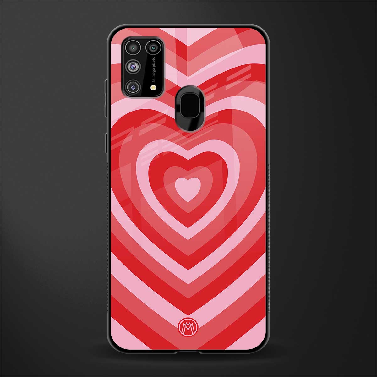 y2k red hearts aesthetic glass case for samsung galaxy m31 image