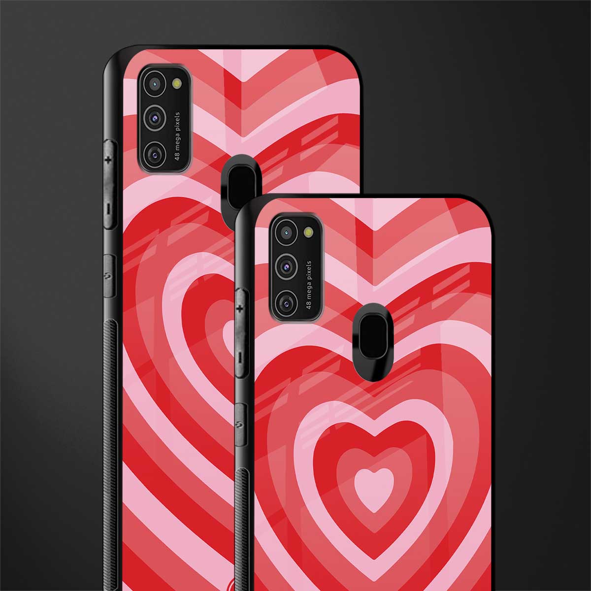 y2k red hearts aesthetic glass case for samsung galaxy m21 image-2