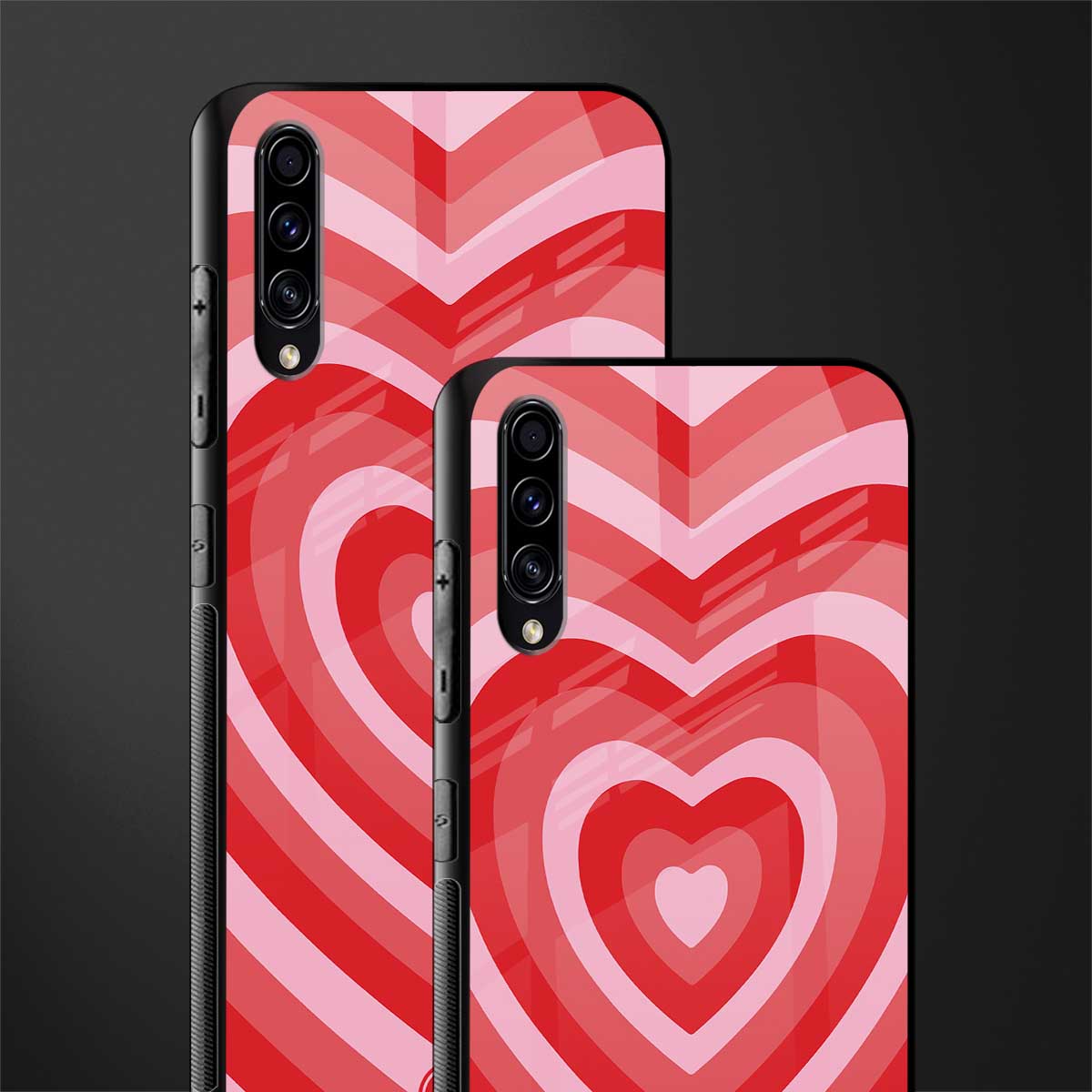 y2k red hearts aesthetic glass case for samsung galaxy a50 image-2