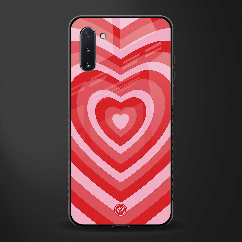 y2k red hearts aesthetic glass case for samsung galaxy note 10 image