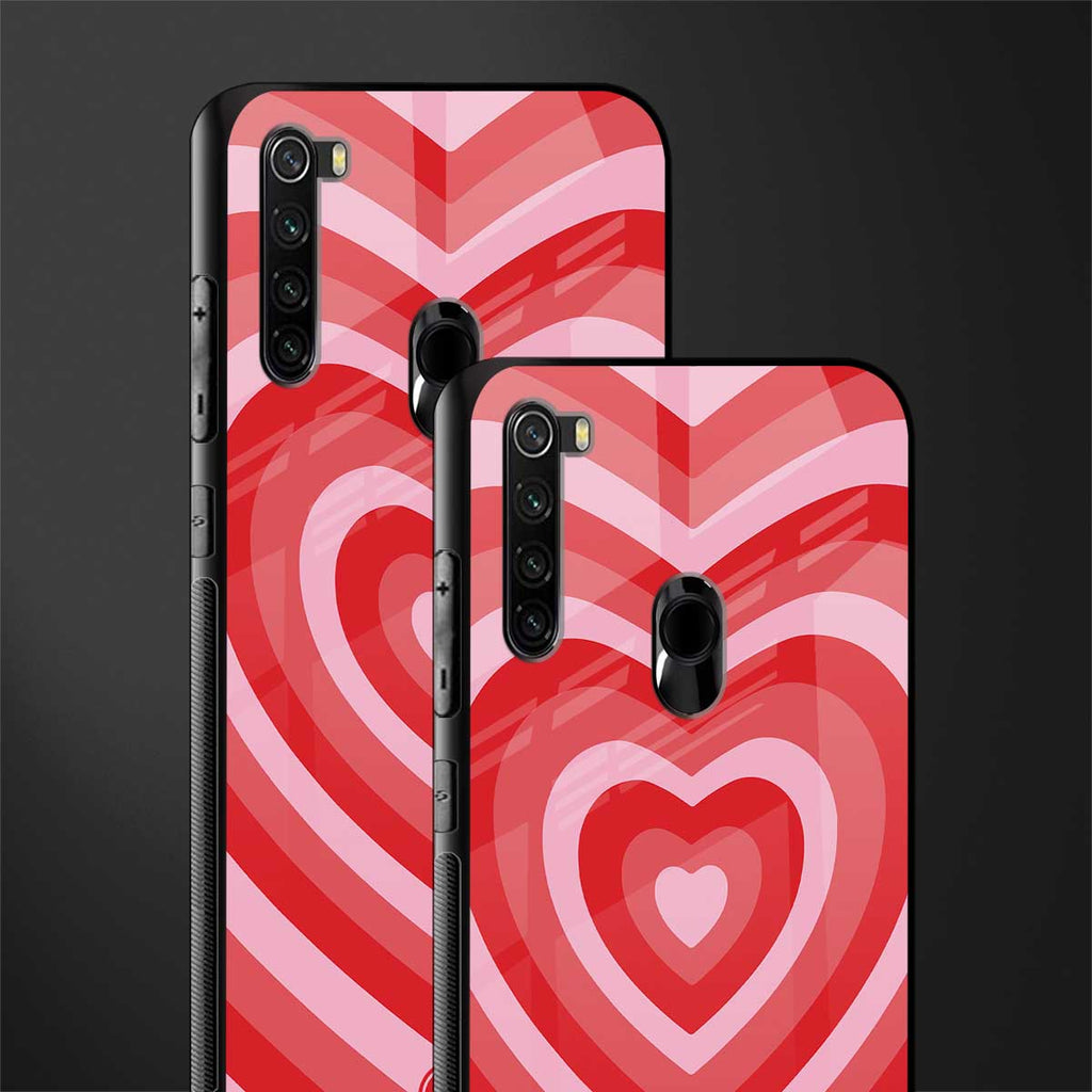 y2k red hearts aesthetic glass case for redmi note 8 image-2