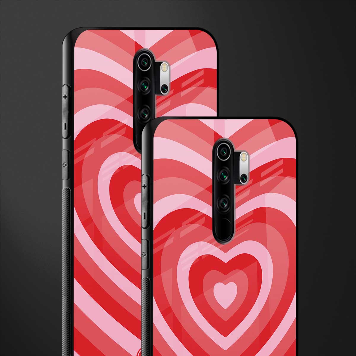y2k red hearts aesthetic glass case for redmi note 8 pro image-2