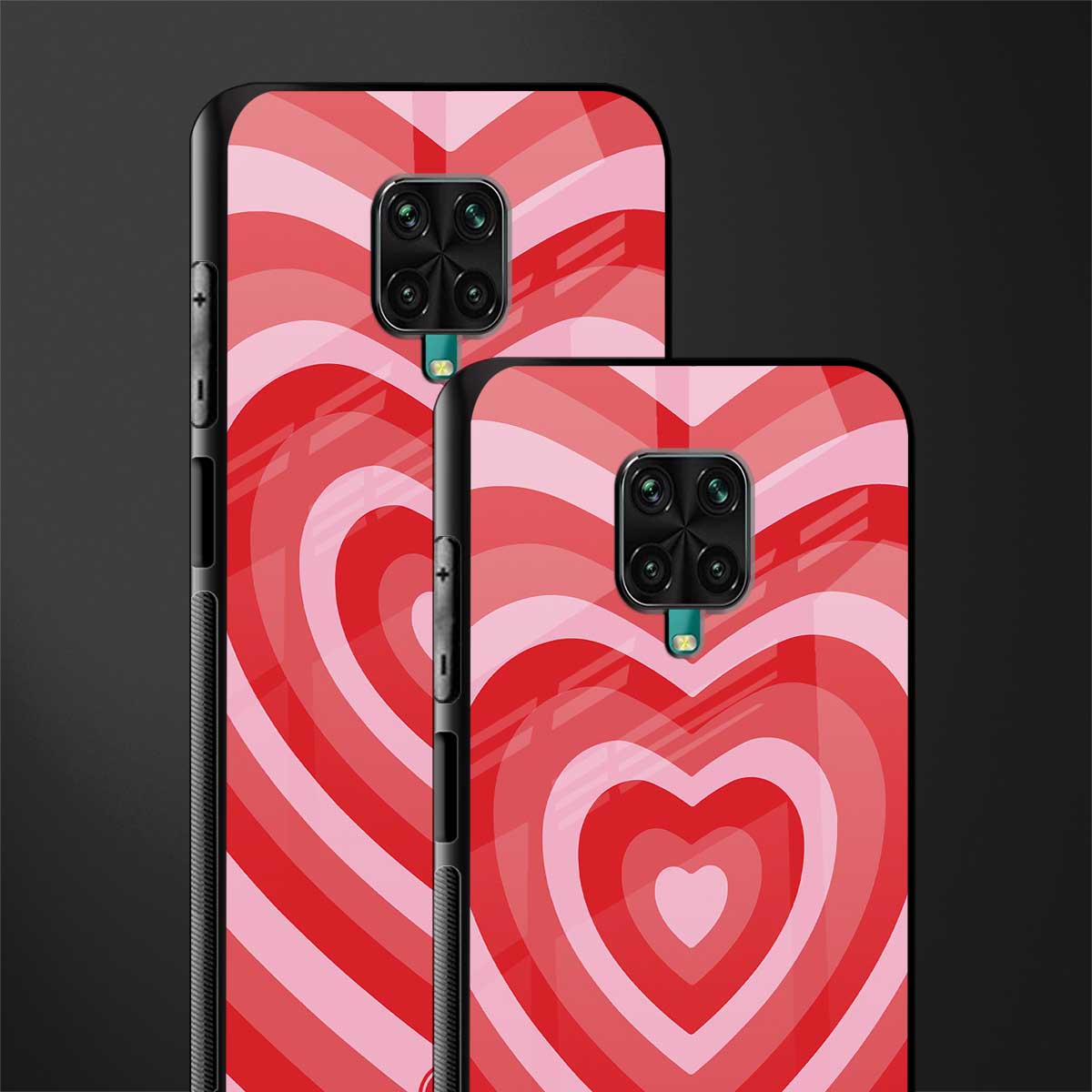 y2k red hearts aesthetic glass case for redmi note 9 pro max image-2