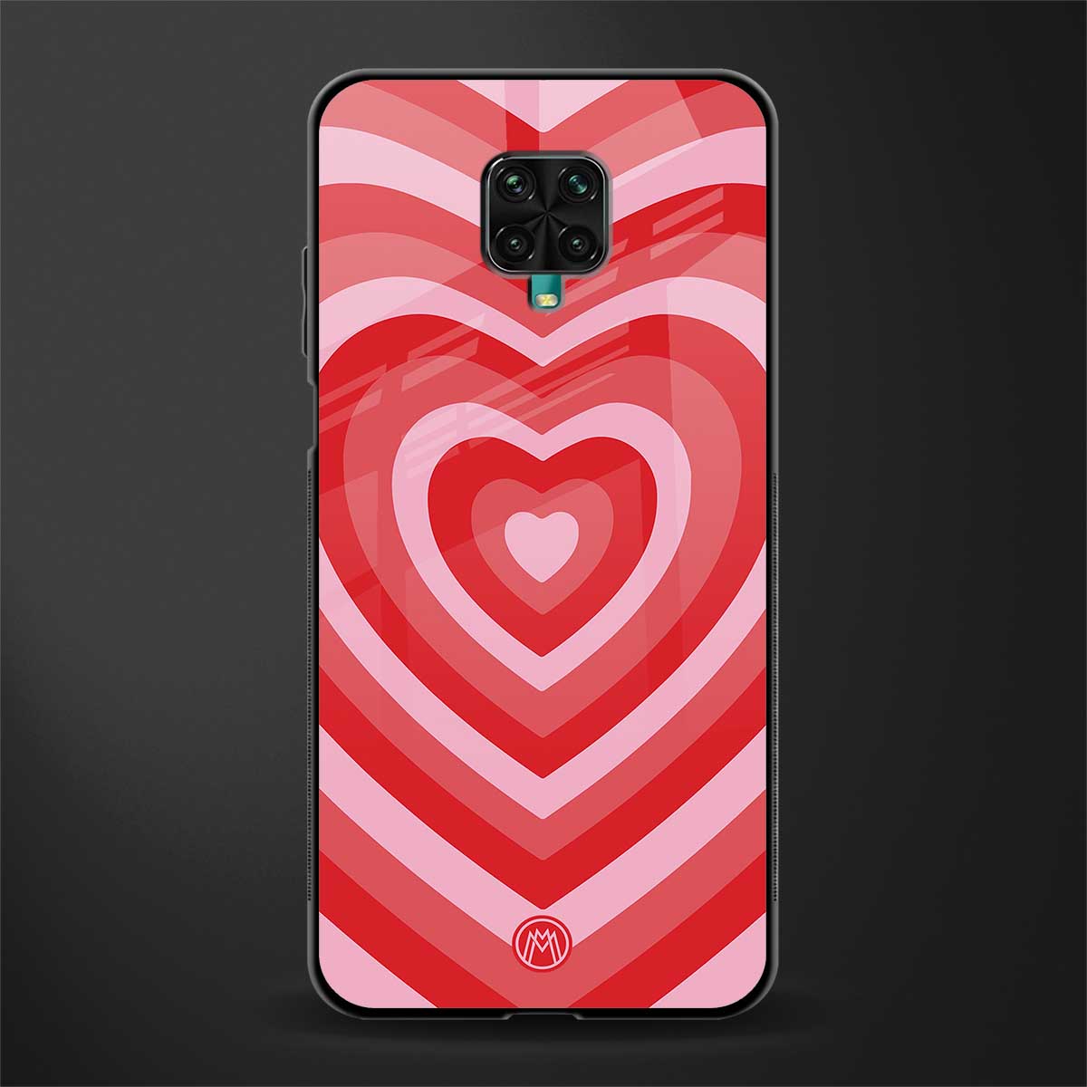 y2k red hearts aesthetic glass case for redmi note 9 pro max image