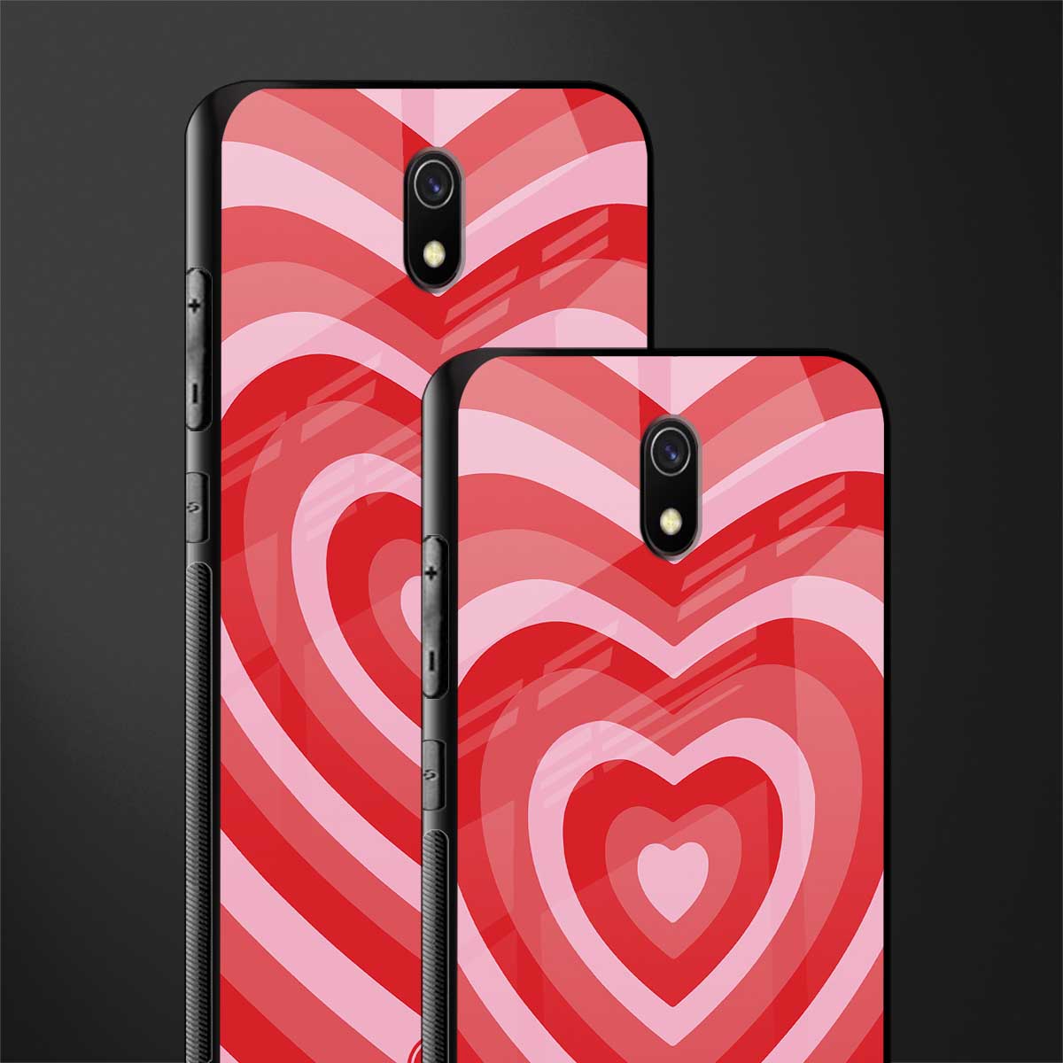 y2k red hearts aesthetic glass case for redmi 8a image-2