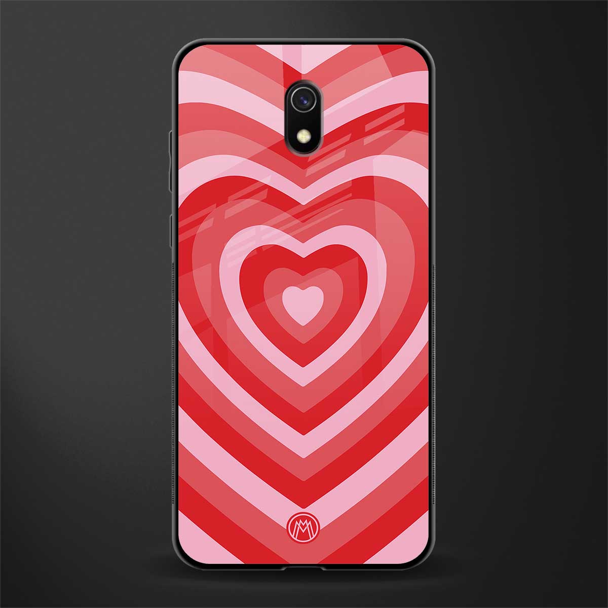 y2k red hearts aesthetic glass case for redmi 8a image