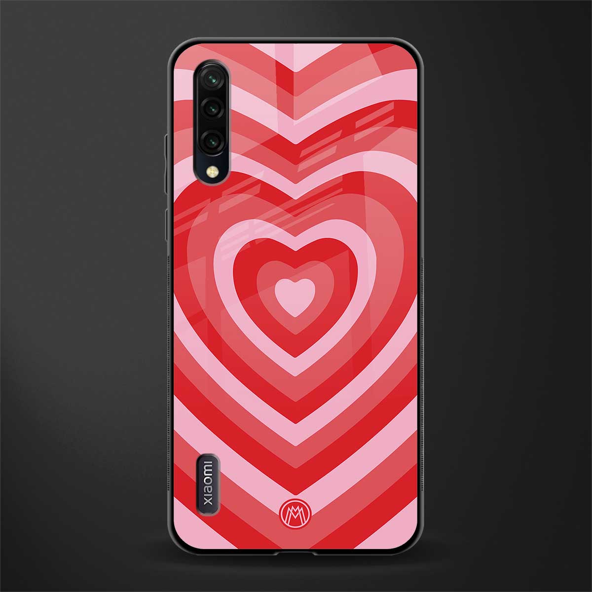 y2k red hearts aesthetic glass case for mi a3 redmi a3 image