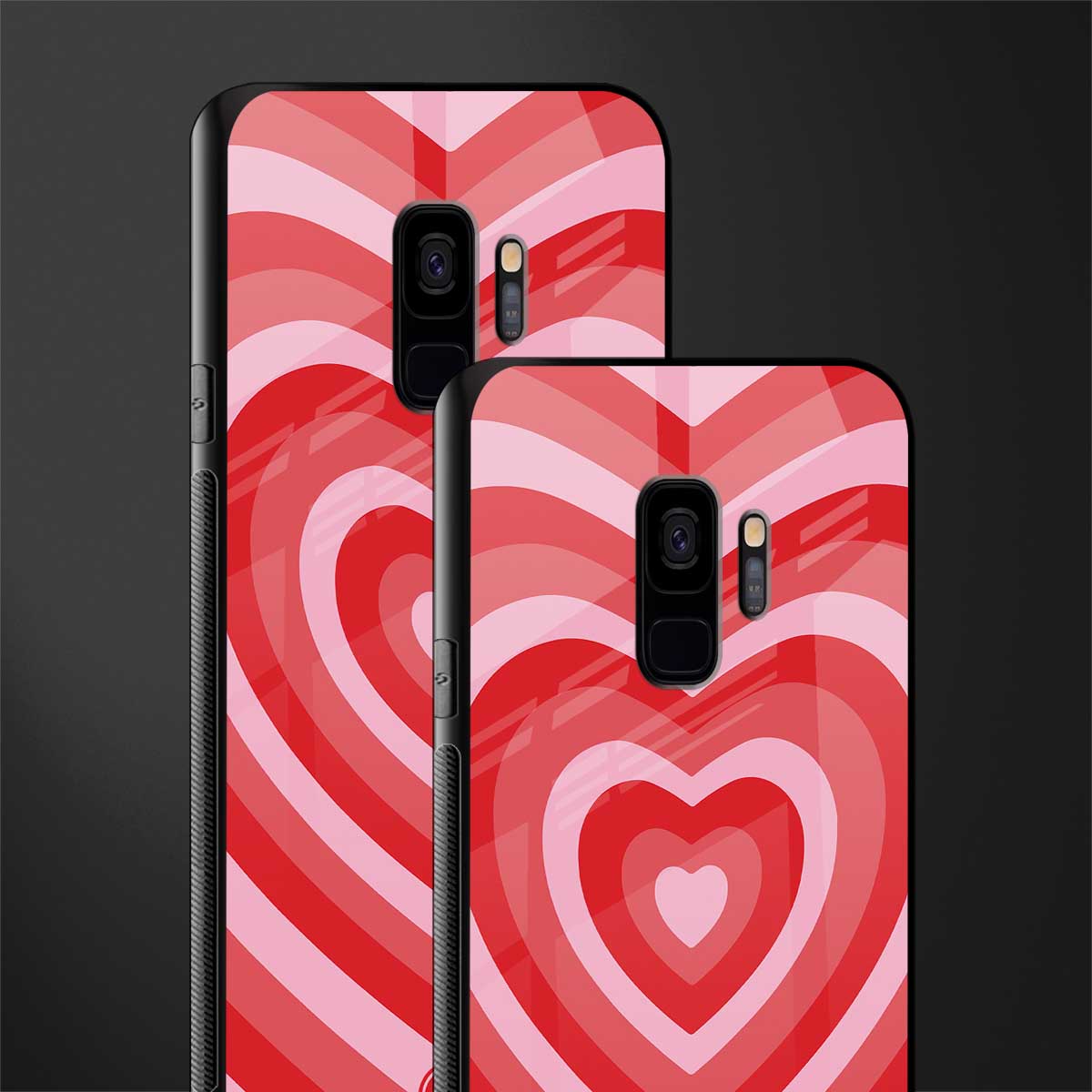 y2k red hearts aesthetic glass case for samsung galaxy s9 image-2