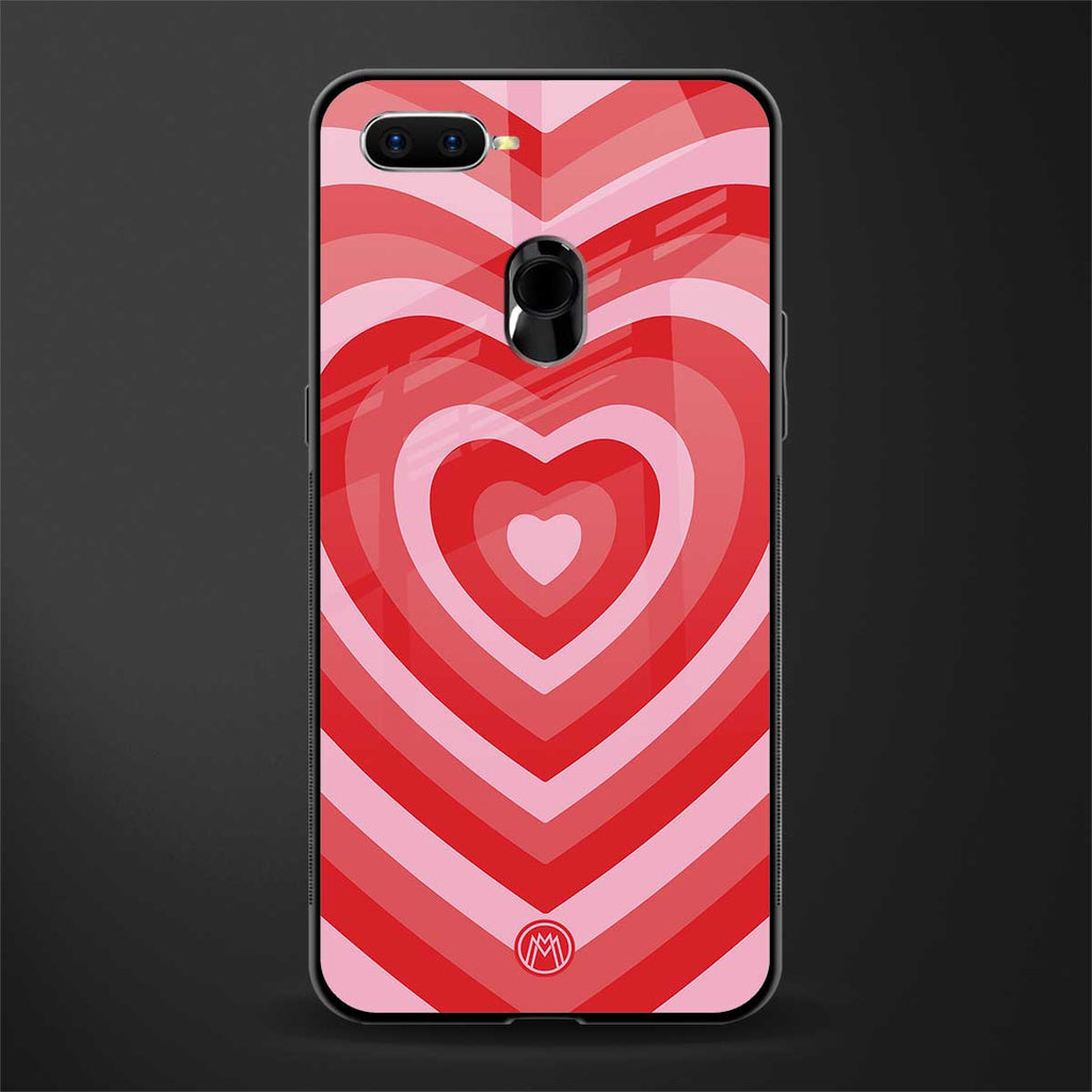 y2k red hearts aesthetic glass case for oppo a12 image