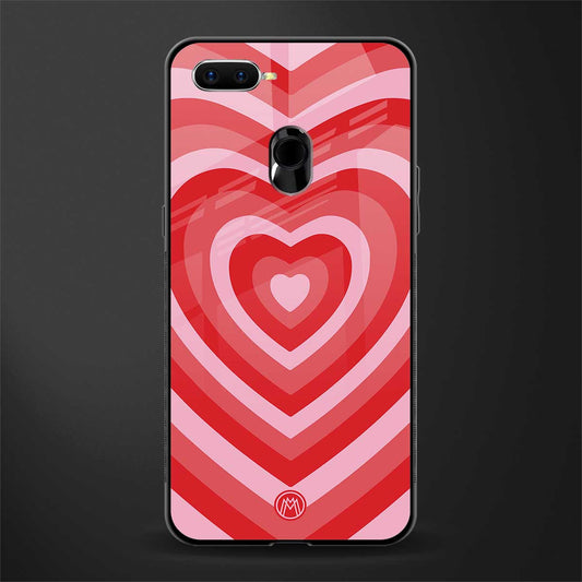 y2k red hearts aesthetic glass case for oppo a12 image