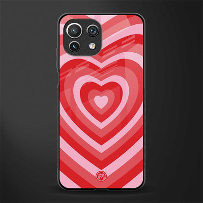 y2k red hearts aesthetic glass case for mi 11 lite image
