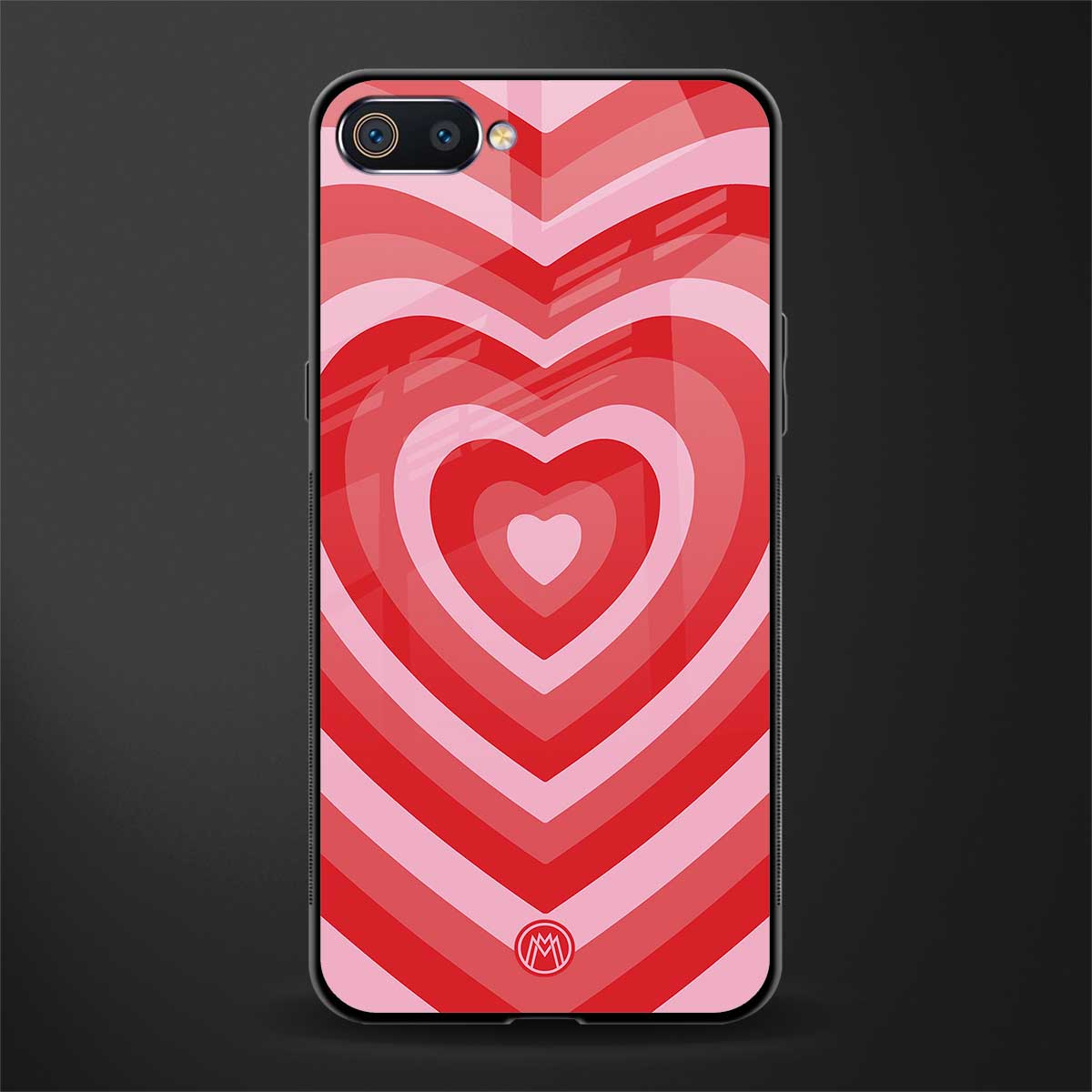y2k red hearts aesthetic glass case for oppo a1k image
