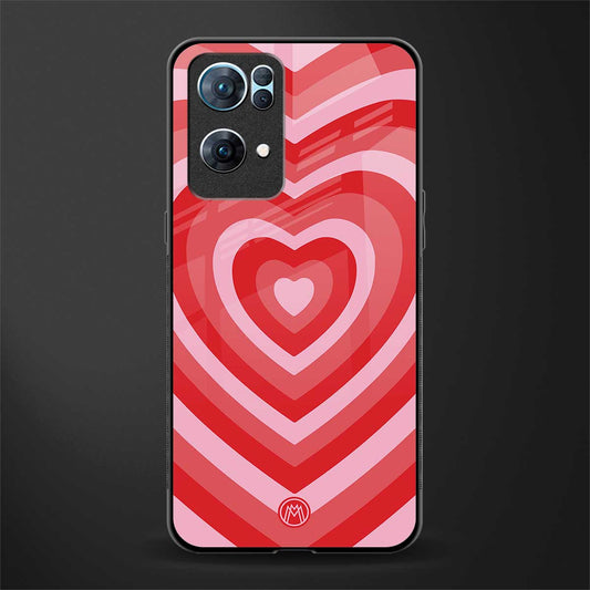 y2k red hearts aesthetic glass case for oppo reno7 pro 5g image