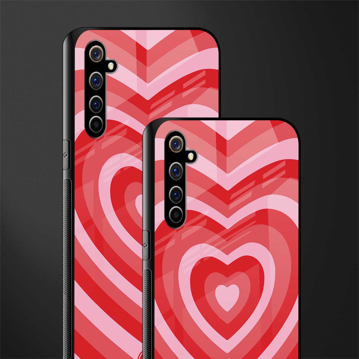 y2k red hearts aesthetic glass case for realme x50 pro image-2