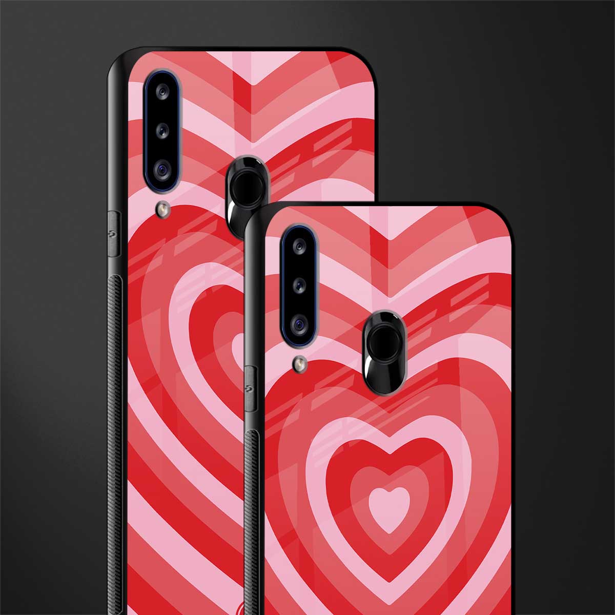 y2k red hearts aesthetic glass case for samsung galaxy a20s image-2