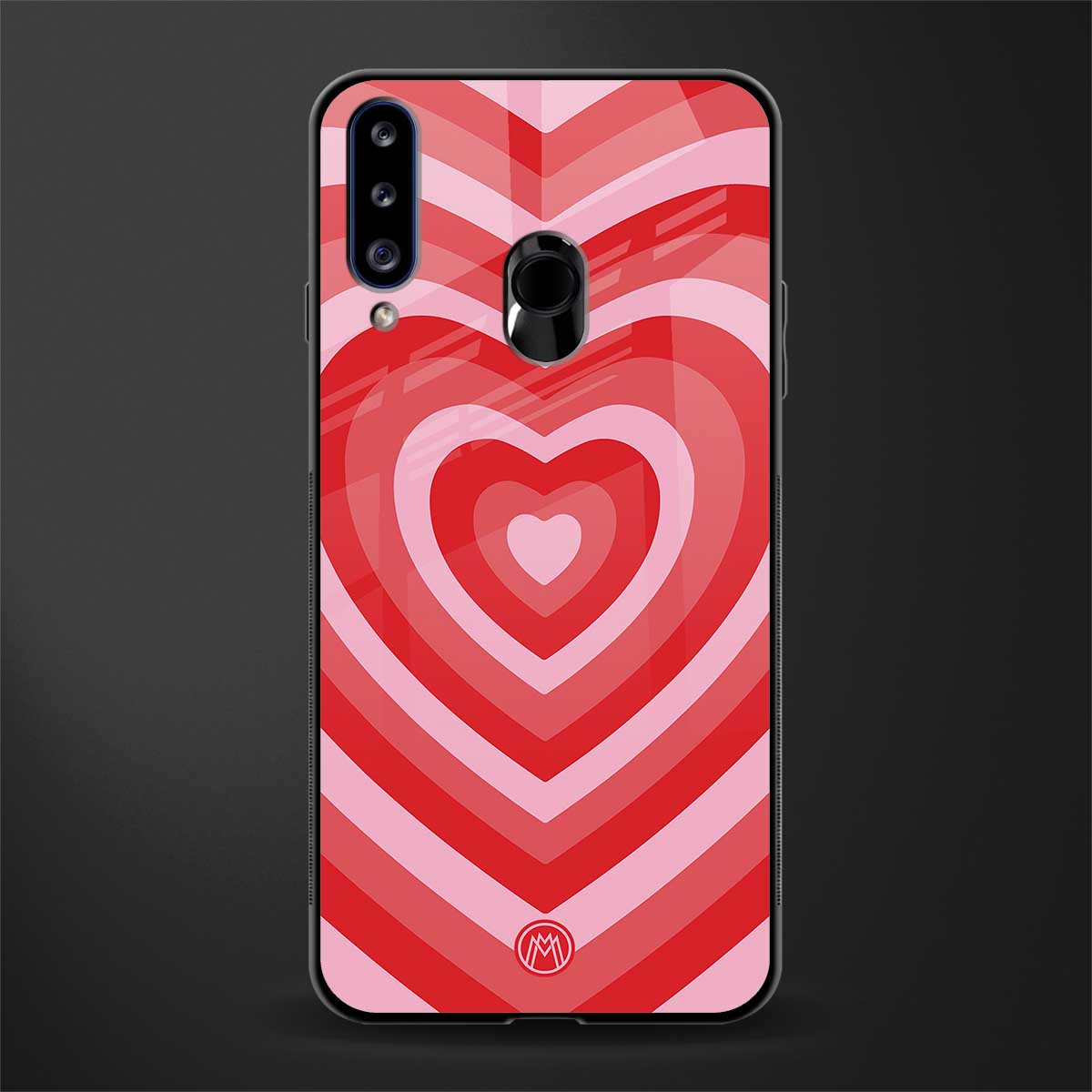 y2k red hearts aesthetic glass case for samsung galaxy a20s image