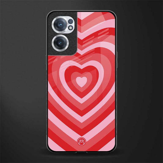 y2k red hearts aesthetic glass case for oneplus nord ce 2 5g image