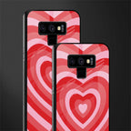 y2k red hearts aesthetic glass case for samsung galaxy note 9 image-2