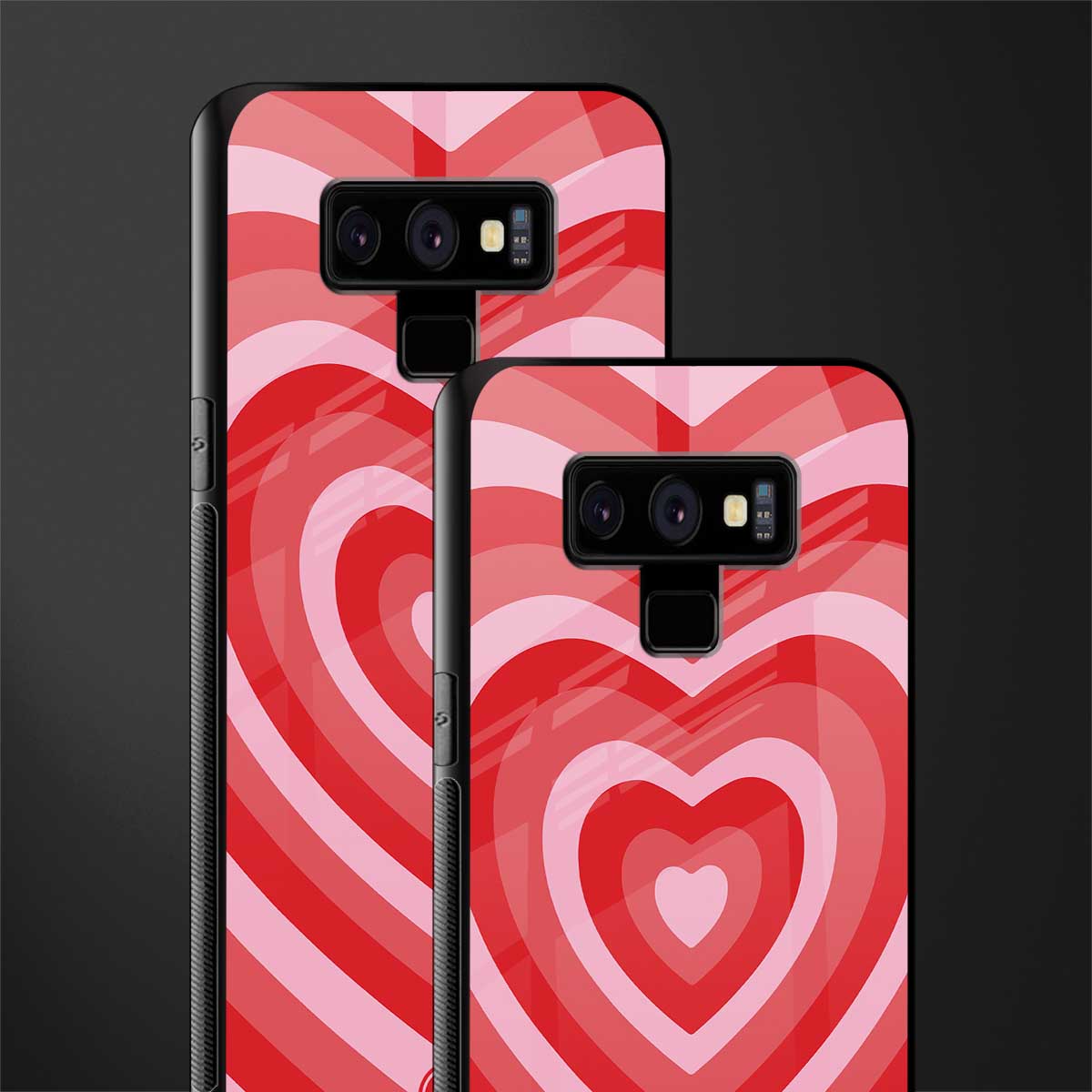 y2k red hearts aesthetic glass case for samsung galaxy note 9 image-2