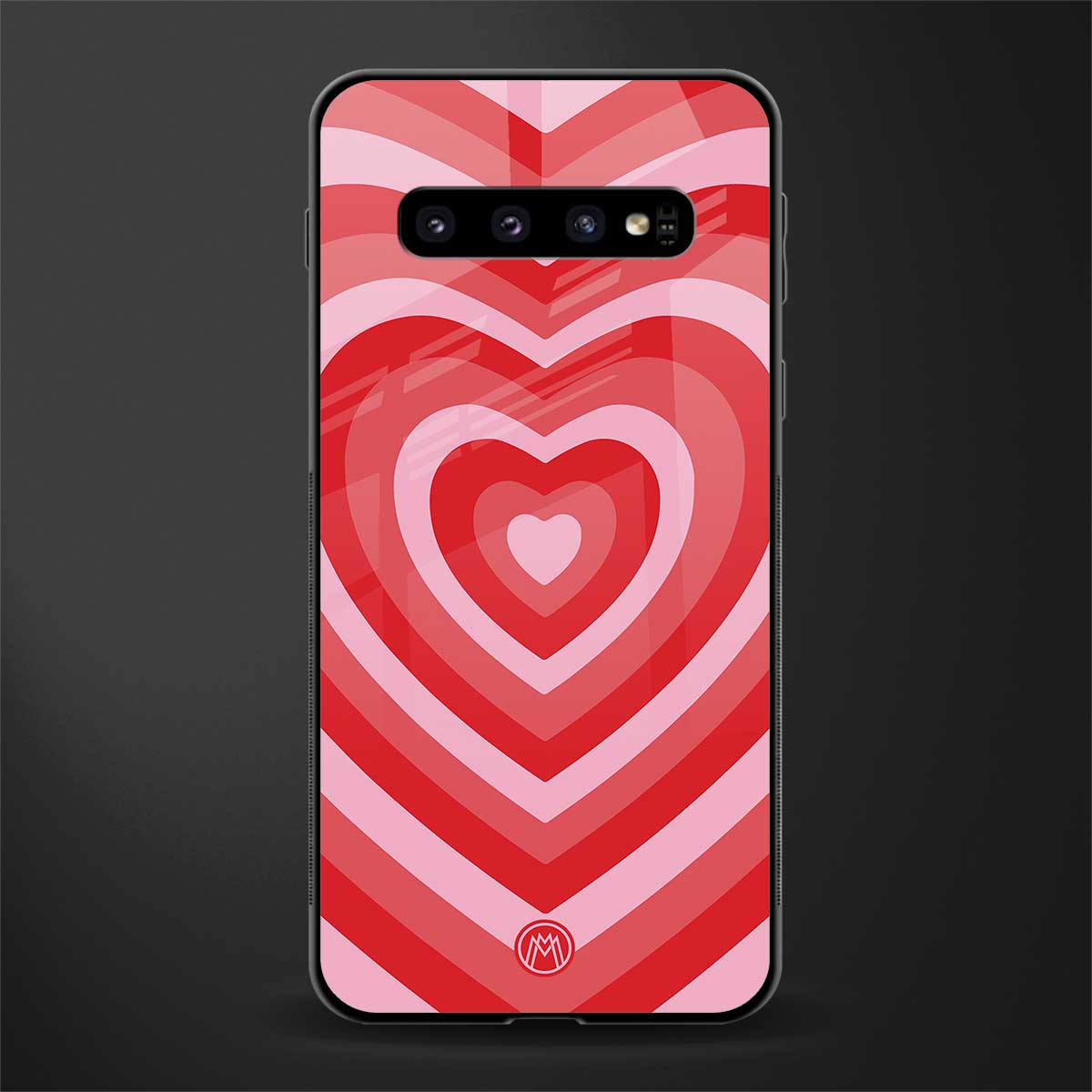 y2k red hearts aesthetic glass case for samsung galaxy s10 image