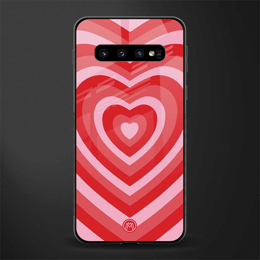 y2k red hearts aesthetic glass case for samsung galaxy s10 plus image