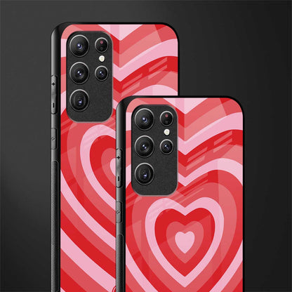 y2k red hearts aesthetic glass case for samsung galaxy s21 ultra image-2