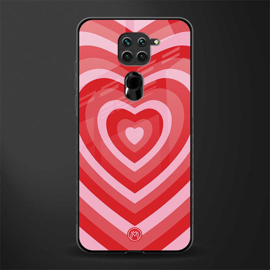 y2k red hearts aesthetic glass case for redmi note 9 image