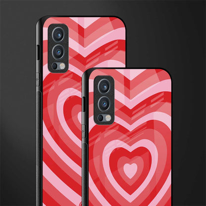 y2k red hearts aesthetic glass case for oneplus nord 2 5g image-2
