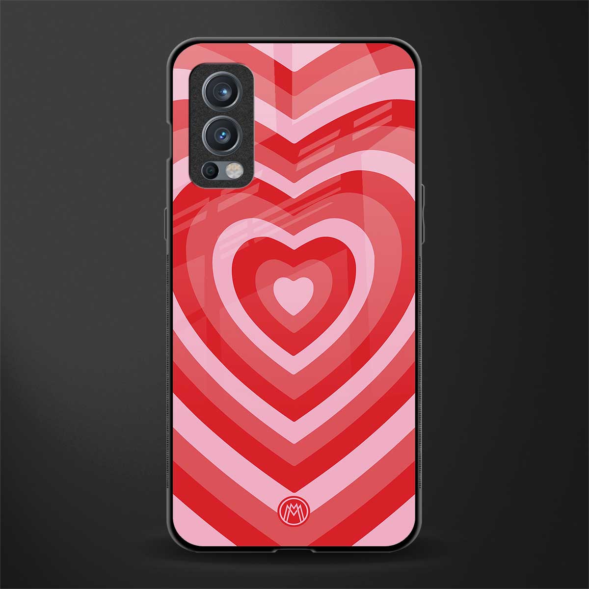y2k red hearts aesthetic glass case for oneplus nord 2 5g image
