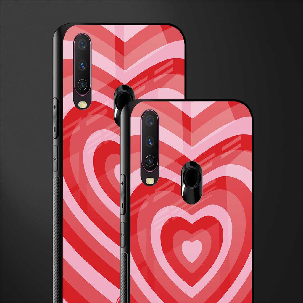 y2k red hearts aesthetic glass case for vivo y17 image-2