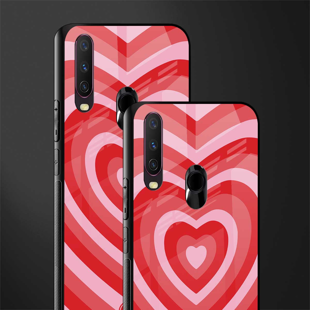 y2k red hearts aesthetic glass case for vivo y17 image-2