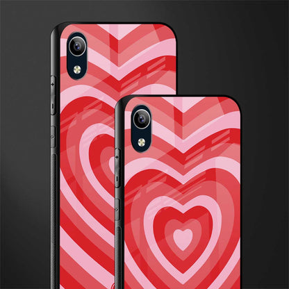 y2k red hearts aesthetic glass case for vivo y1s without fingerprint image-2