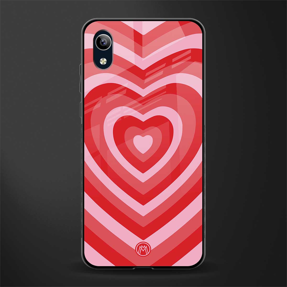 y2k red hearts aesthetic glass case for vivo y91i image