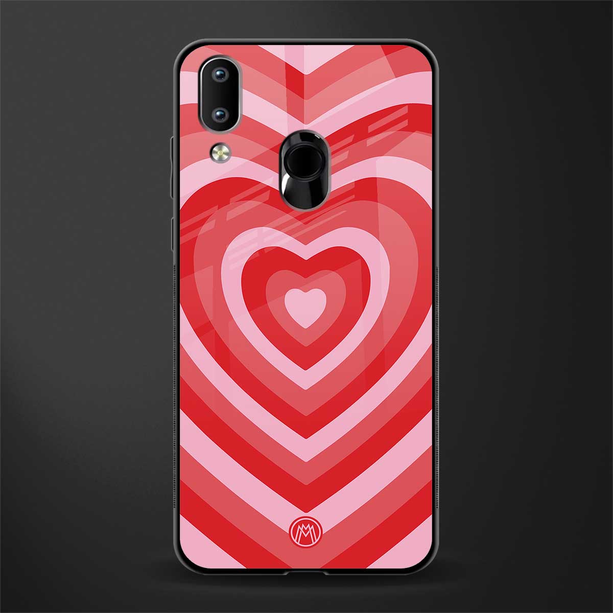 y2k red hearts aesthetic glass case for vivo y93 image