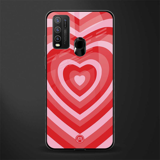 y2k red hearts aesthetic glass case for vivo y50 image