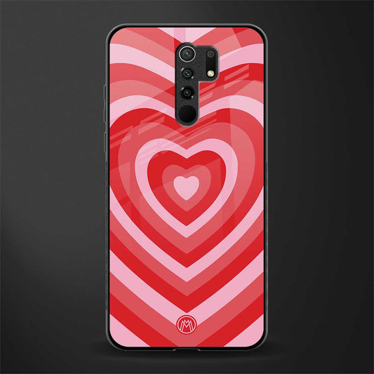 y2k red hearts aesthetic glass case for redmi 9 prime image