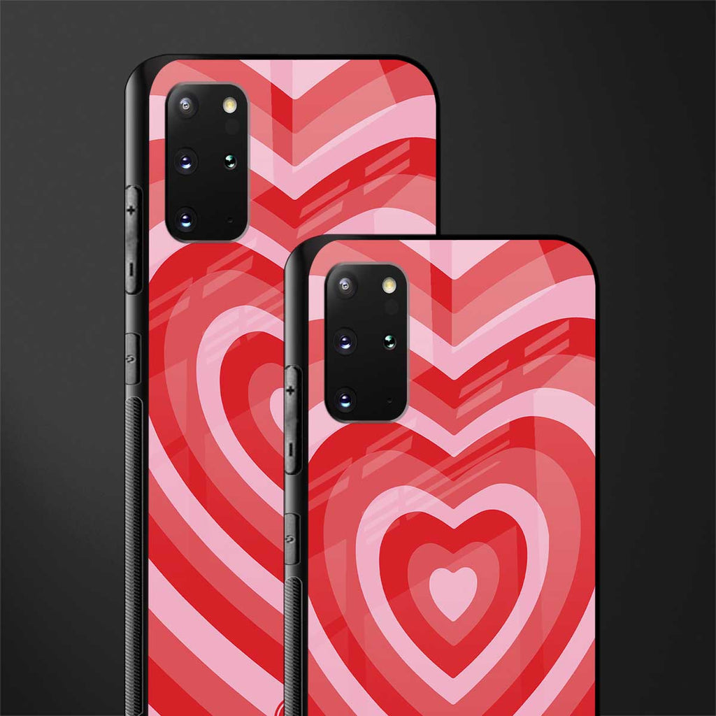 y2k red hearts aesthetic glass case for samsung galaxy s20 plus image-2