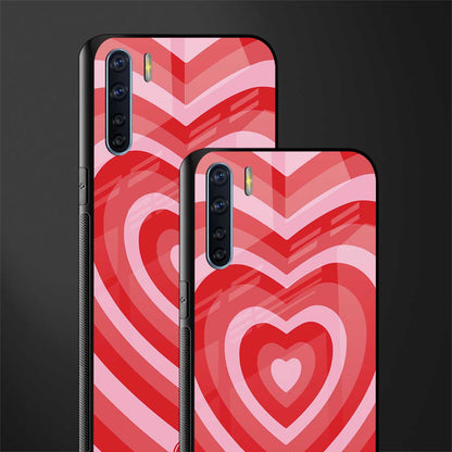 y2k red hearts aesthetic glass case for oppo f15 image-2